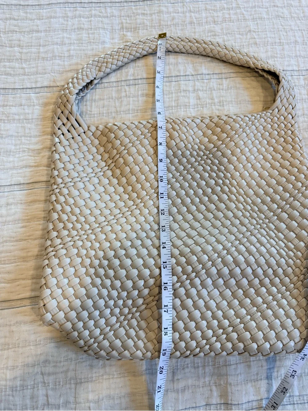 Woven Hobo Tote Bag - Cream